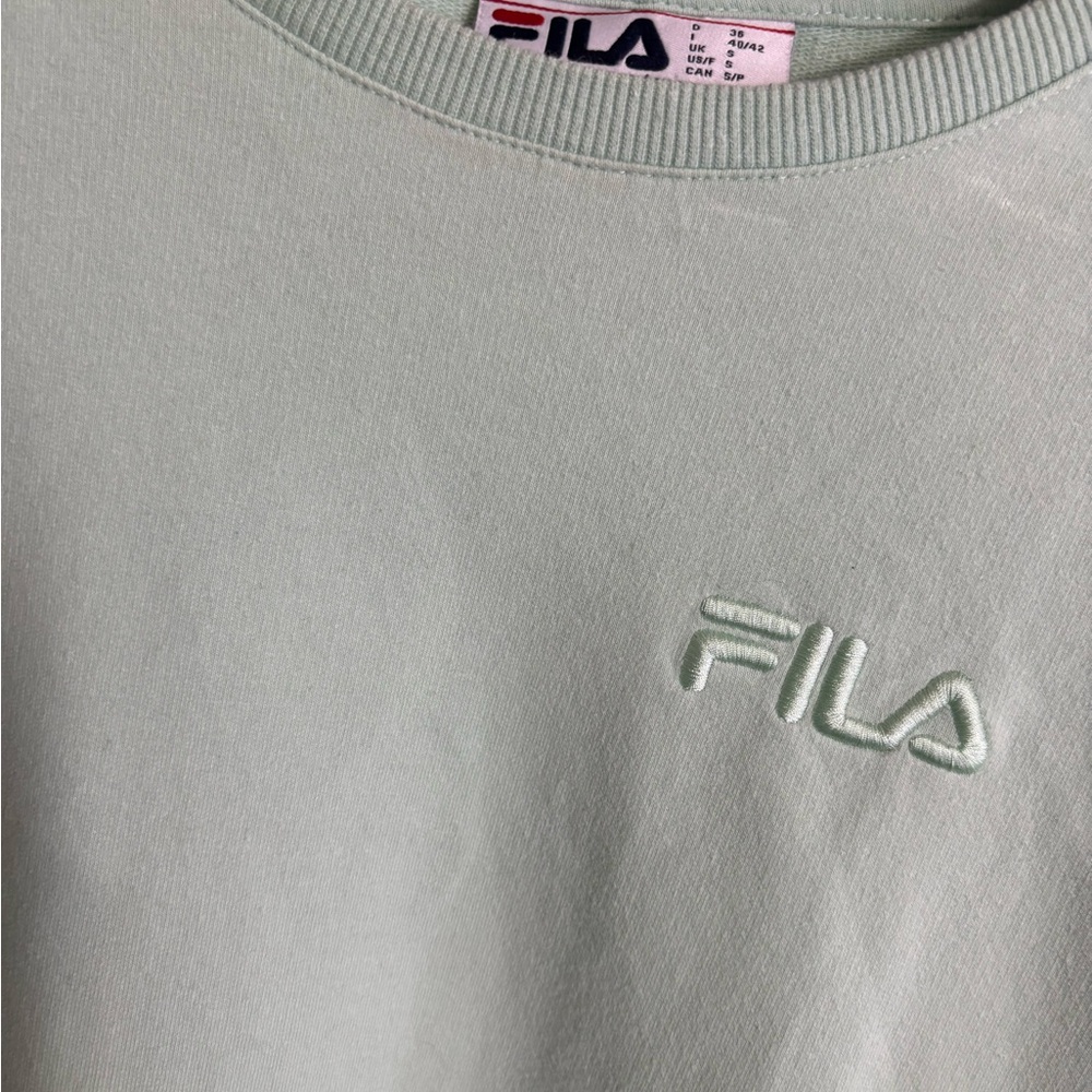 Fila Light Mint Green Crewneck Athletic Sweatshirt Pockets - Picture 5 of 5